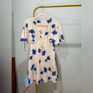 Free People Blue Floral Mini Dress Size 0